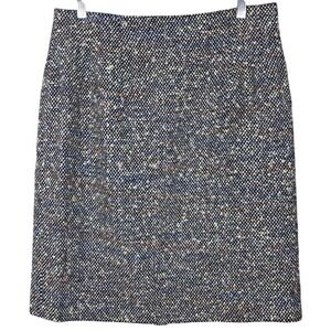 CHAUS 14 Tweed Pencil Skirt Wool Blend Black Multi Knee Length Career Office‎